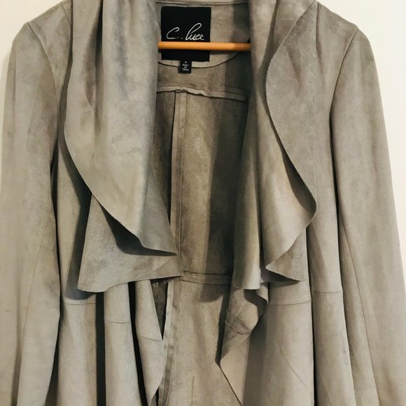 C. Luce │Grey Suede Jacket/Cardigan - Picture 3 of 6